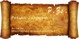 Petyko Zsigmond névjegykártya