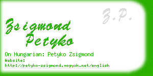 zsigmond petyko business card